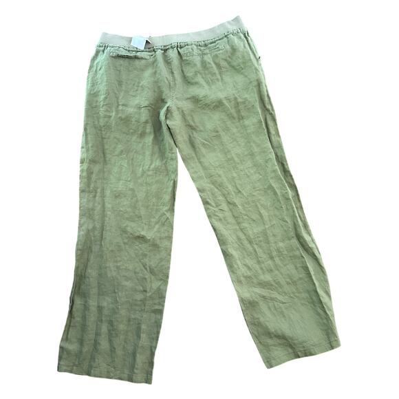 London Jeans NWT - Wide Leg Green Linen Pants pockets - Extra - Picture 5 of 8